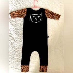 Cheetah Rags Essentials 3/4 Rolled Sleeve Romper